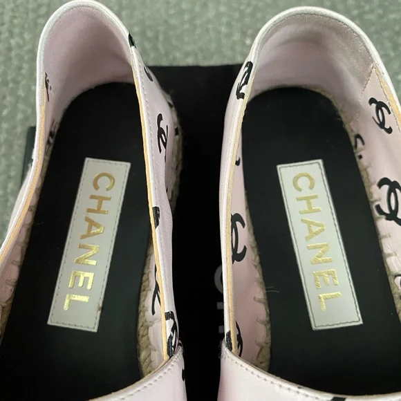Authentic Chanel Pink and Black Espadrilles - Picture 4 of 7
